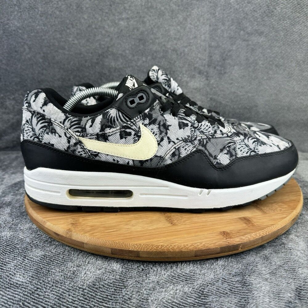 Nike Mens Air Max 1 GPX 684174-001 Black Gray Floral Sneakers Shoes Size 12